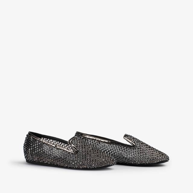 Le Silla Slipper gioiello rete e Cristalli peltro Moda