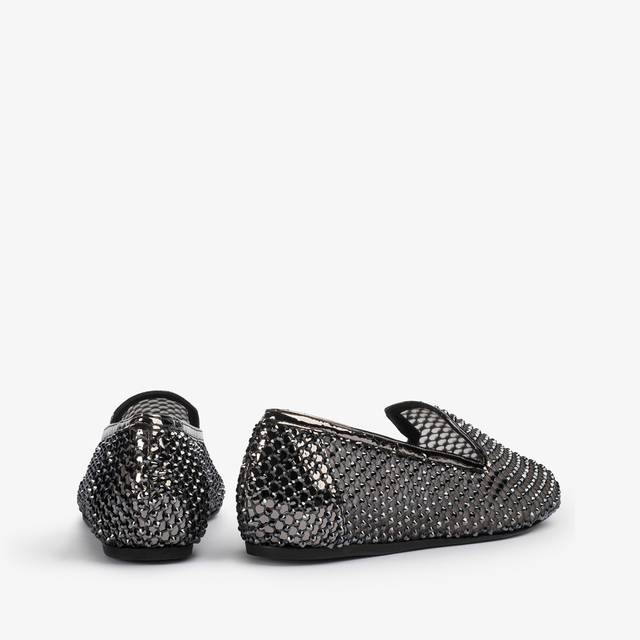 Le Silla Slipper gioiello rete e Cristalli peltro Moda