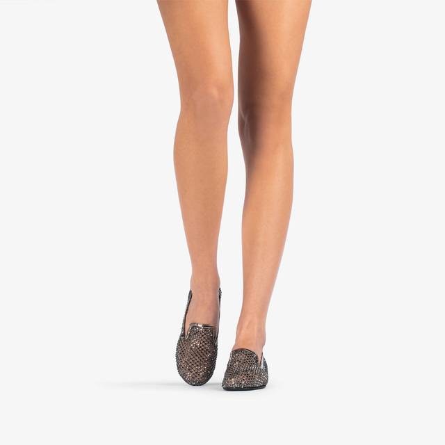 Le Silla Slipper gioiello rete e Cristalli peltro Moda