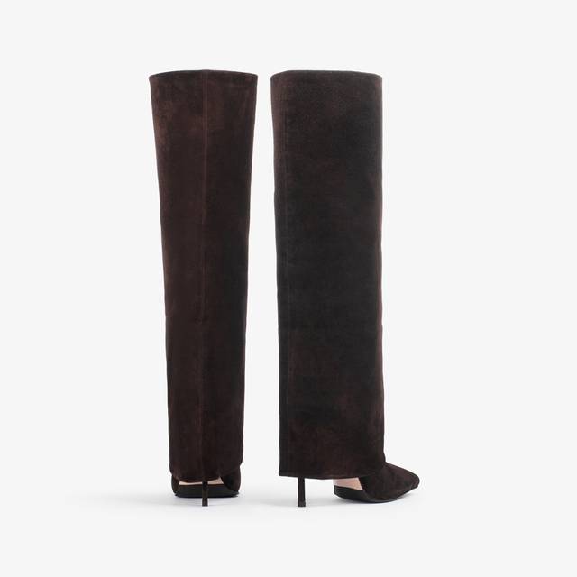 Le Silla Stivale al ginocchio con risvolto camoscio marrone van dyck In Linea