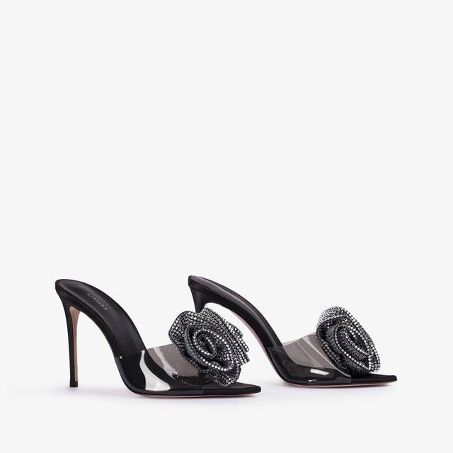 Le Silla Sandalo raso e plexy nero e Cristalli Vendita