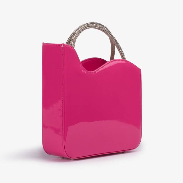 Le Silla Small bag vernice fucsia party con Cristalli Qualità Garantita
