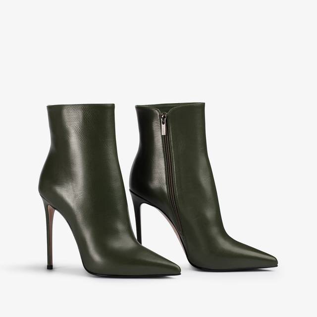 Le Silla Stivaletto pelle verde oliva Sottocosto