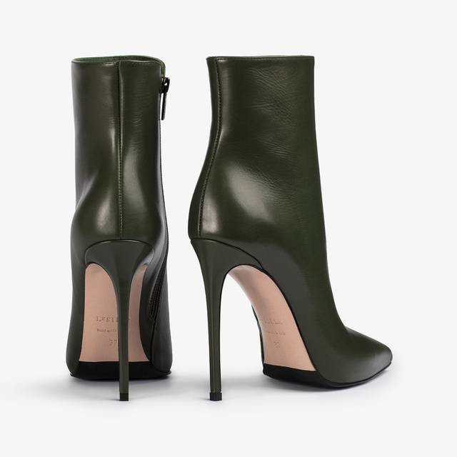 Le Silla Stivaletto pelle verde oliva Sottocosto