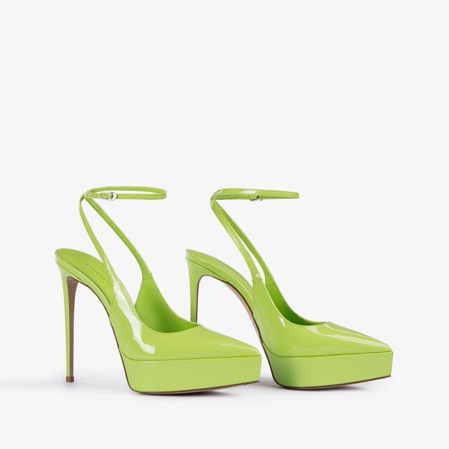 Le Silla Slingback con plateau vernice verde apple Outlet