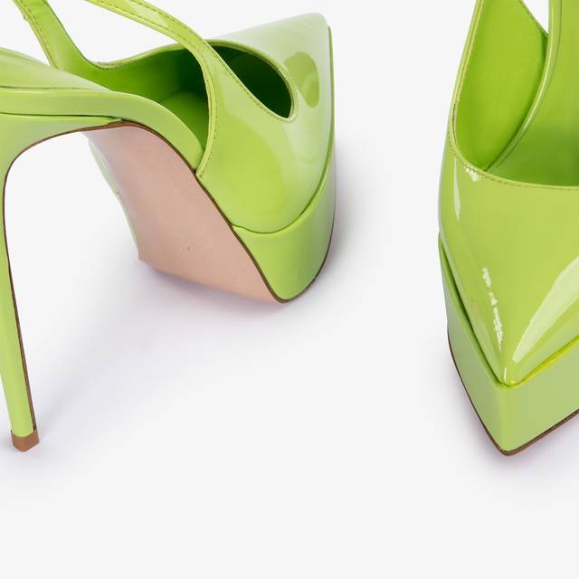 Le Silla Slingback con plateau vernice verde apple Outlet
