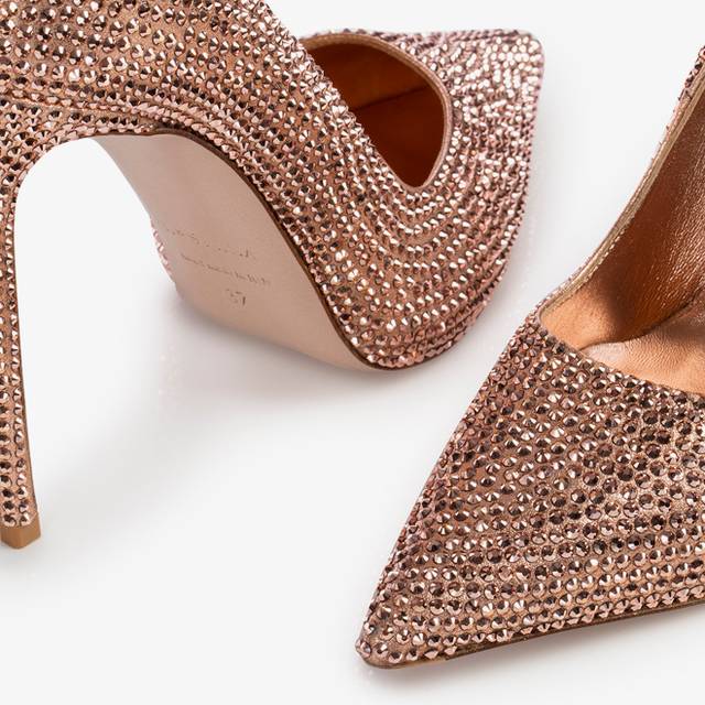 Le Silla Décolleté cristalli oro rosa Offerta esclusiva