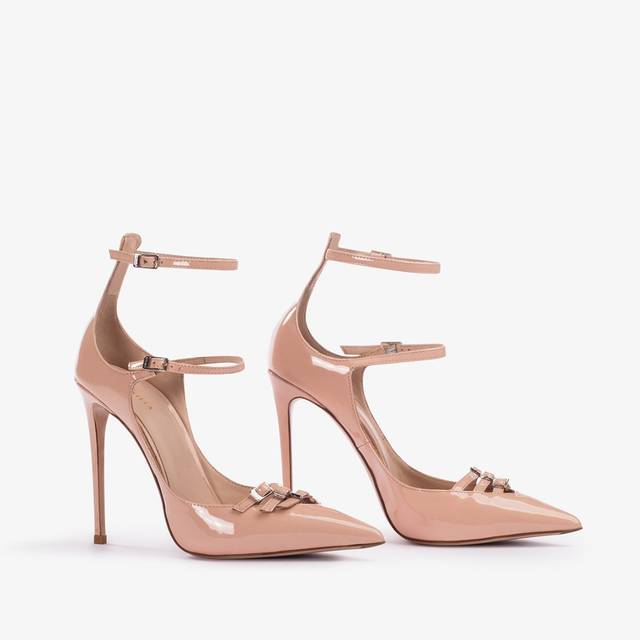 Le Silla Décolleté con listini vernice nude skin Vendita