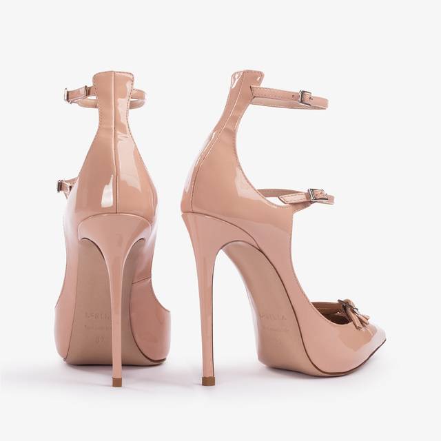 Le Silla Décolleté con listini vernice nude skin Vendita
