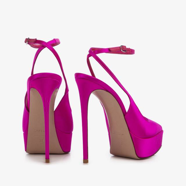 Le Silla Slingback con plateau raso fucsia bouganville Pezzi Unici