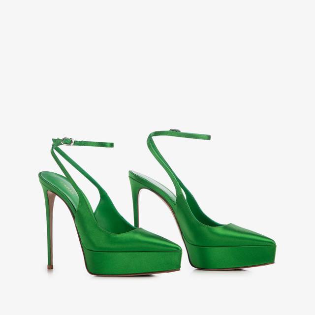 Le Silla Slingback con plateau raso verde emerald Soddisfazione Garantita
