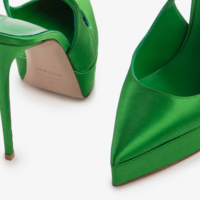 Le Silla Slingback con plateau raso verde emerald Soddisfazione Garantita