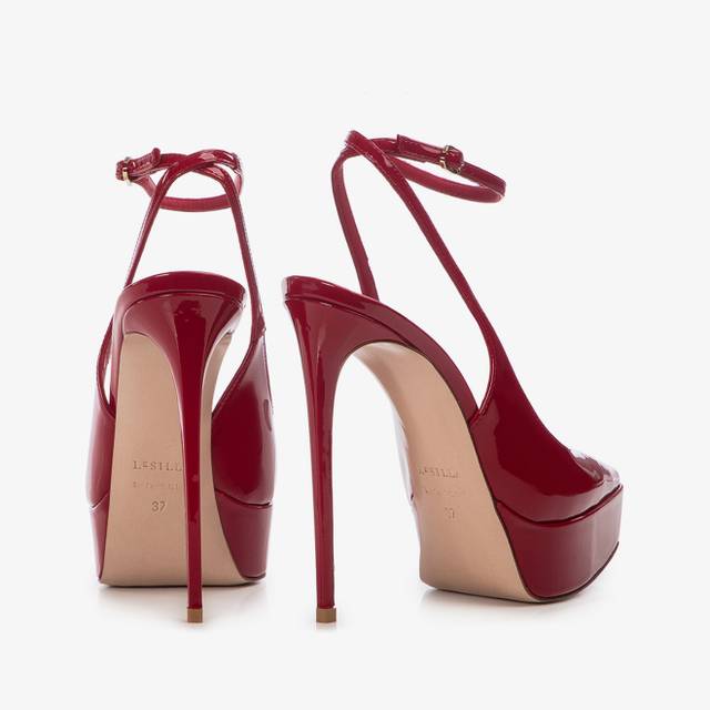 Le Silla Slingback con plateau vernice rossa Convenienza