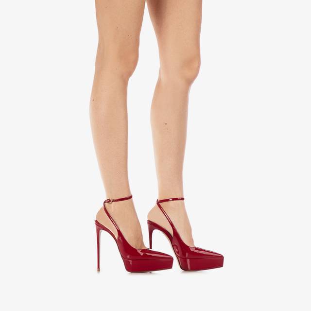 Le Silla Slingback con plateau vernice rossa Convenienza