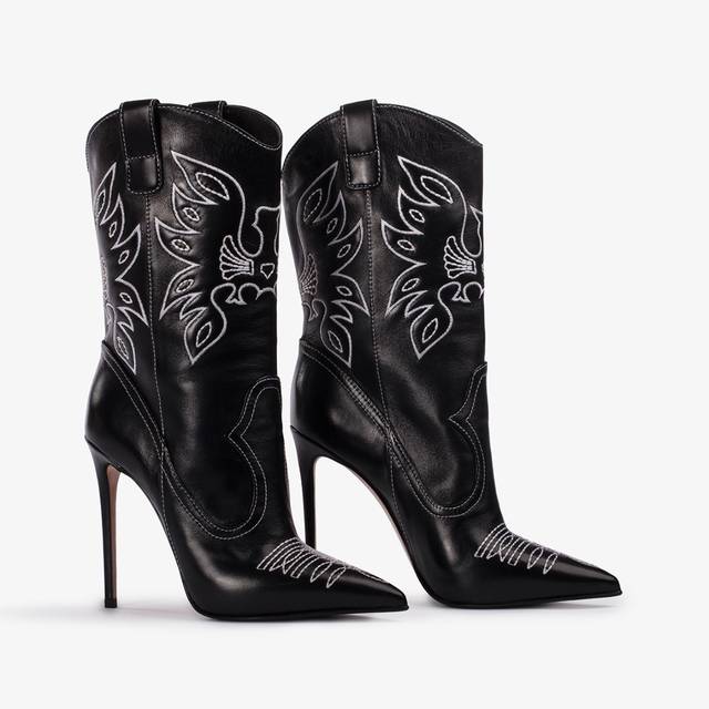Le Silla Stivaletto d'ispirazione Western pelle nero Hotsell
