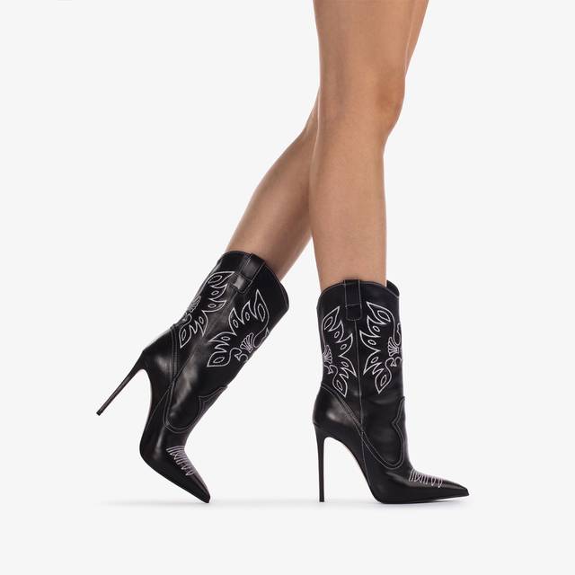 Le Silla Stivaletto d'ispirazione Western pelle nero Hotsell