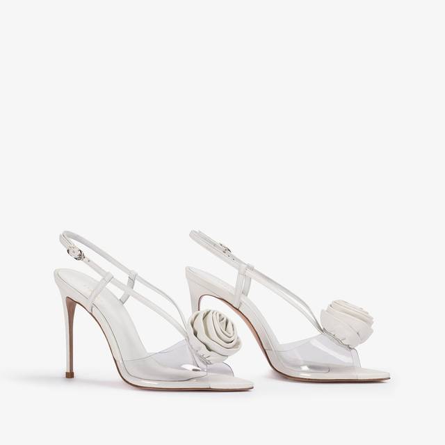 Le Silla Sandalo slingback plexy bianco carta con rosa Negozio