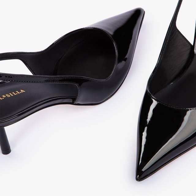 Le Silla Slingback vernice nera Nuova
