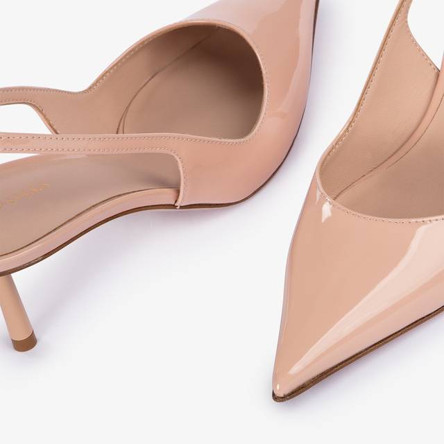 Le Silla Slingback vernice nude skin Moda
