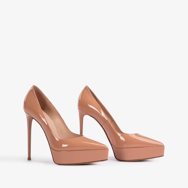 Le Silla Décolleté con plateau vernice nude phard Italy