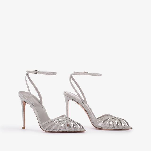 Le Silla Sandalo glitter argento Nuovo