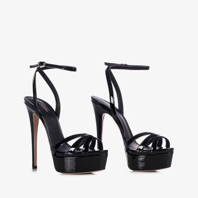 Le Silla Sandalo vernice nero Vendita