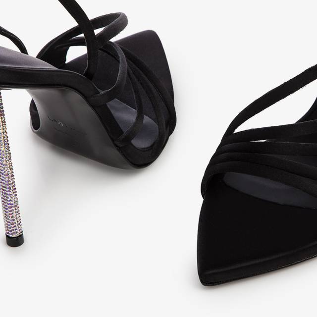 Le Silla Sandalo raso nero Shopping Online