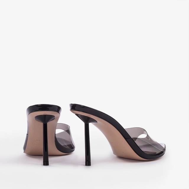 Le Silla Sandalo mule plexy nero Presa