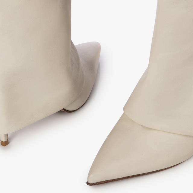 Le Silla Stivale con risvolto nappa bianco 2025