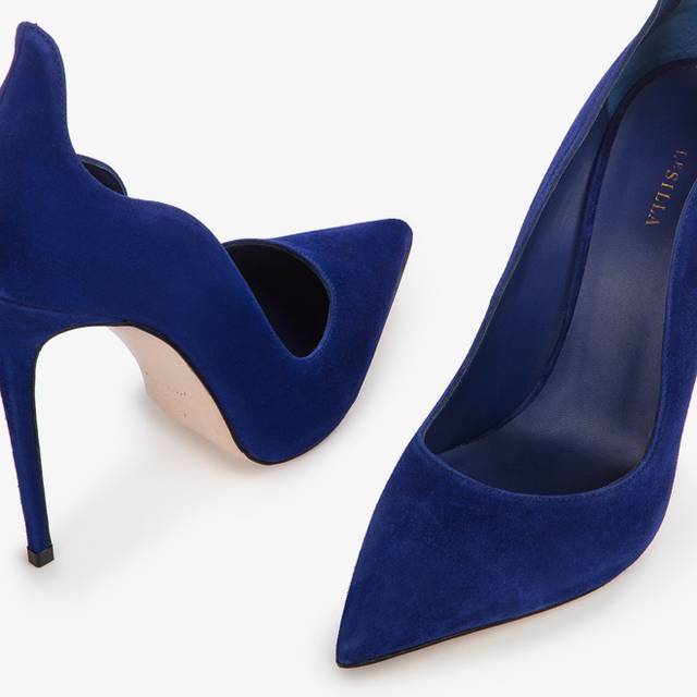 Le Silla Décolleté camoscio blu lazuli Promozione
