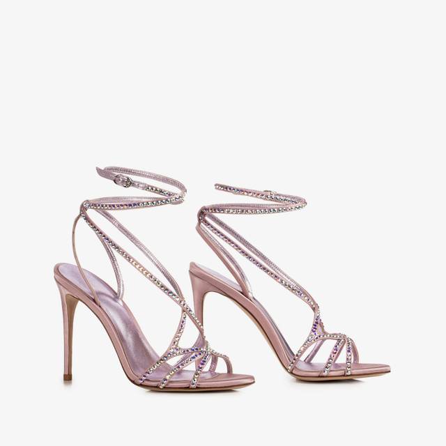 Le Silla Sandalo raso rosa Paris e Cristalli Fino Al -60%