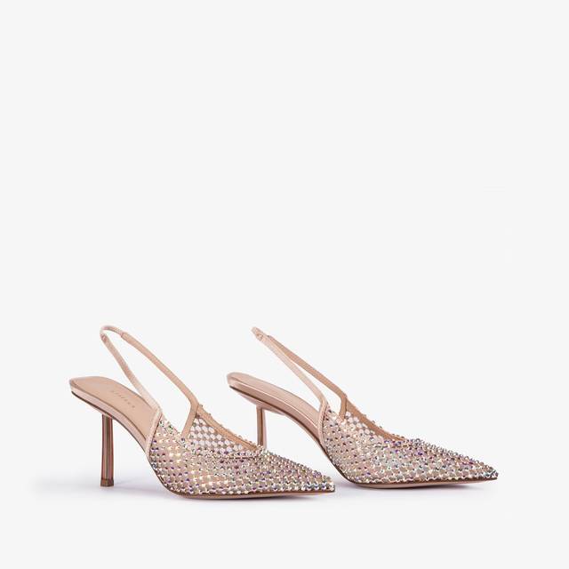 Le Silla Slingback gioiello rete nude skin Offerte
