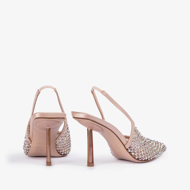 Le Silla Slingback gioiello rete nude skin Offerte