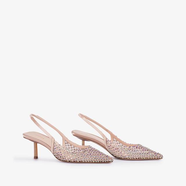 Le Silla Slingback gioiello rete nude skin Hotsell