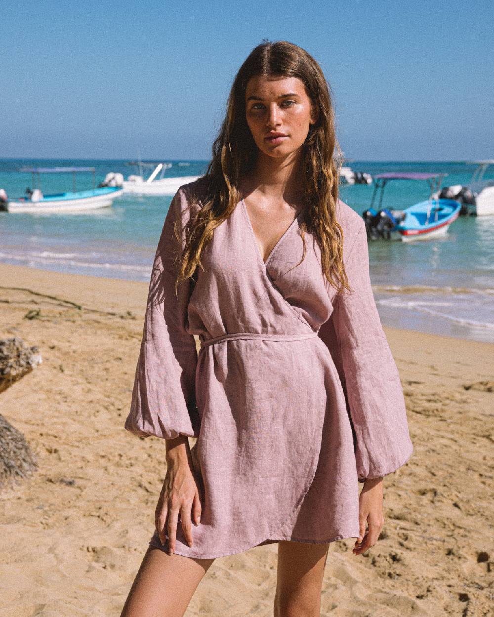 ﻿Manebí Linen Caracas Dress - Iris Affare Del Giorno