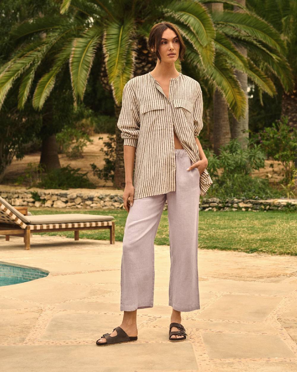 Manebí Linen Belem Trousers - Iris Convenienza