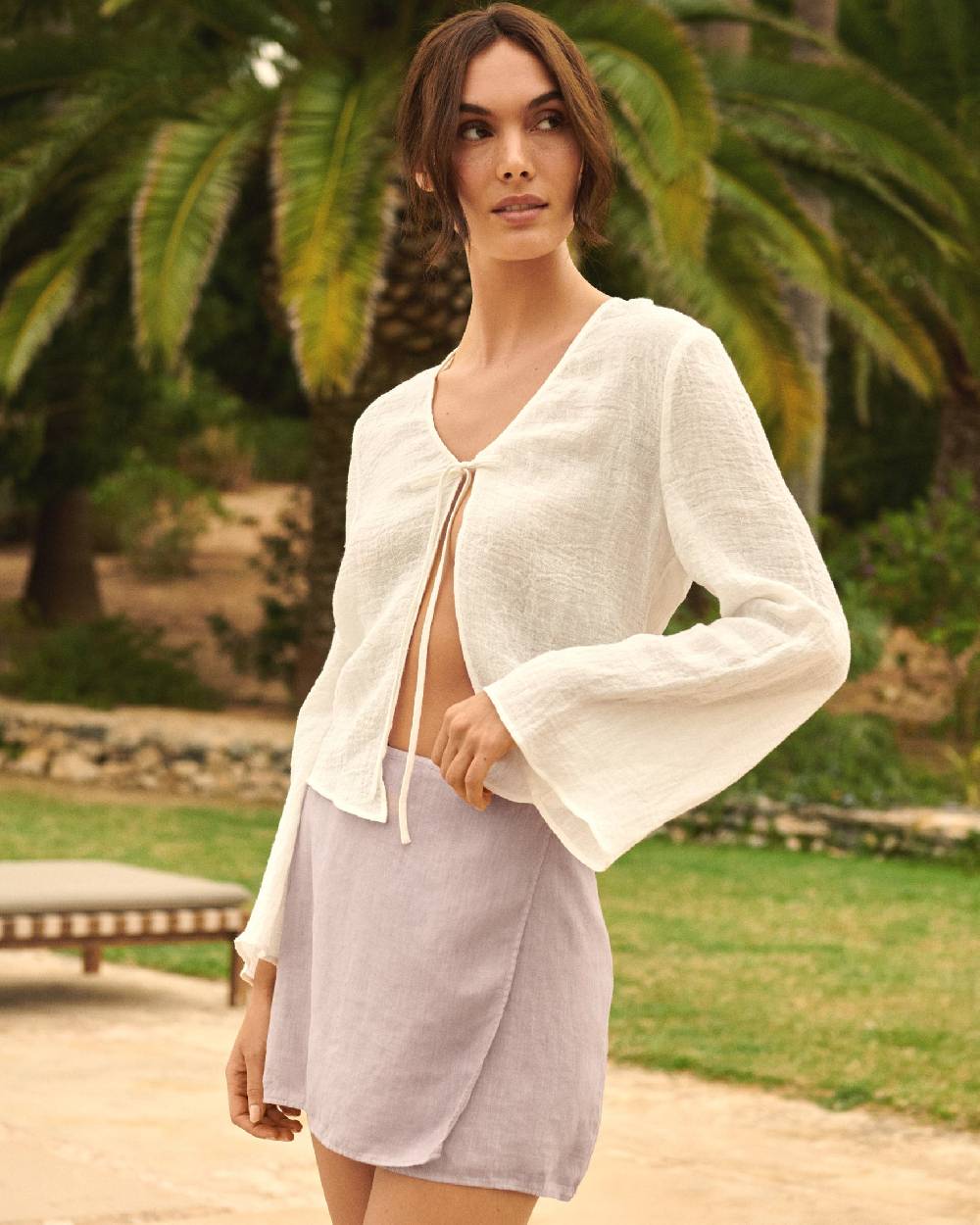 Manebí Linen Posadas Skirt - Iris Sconto