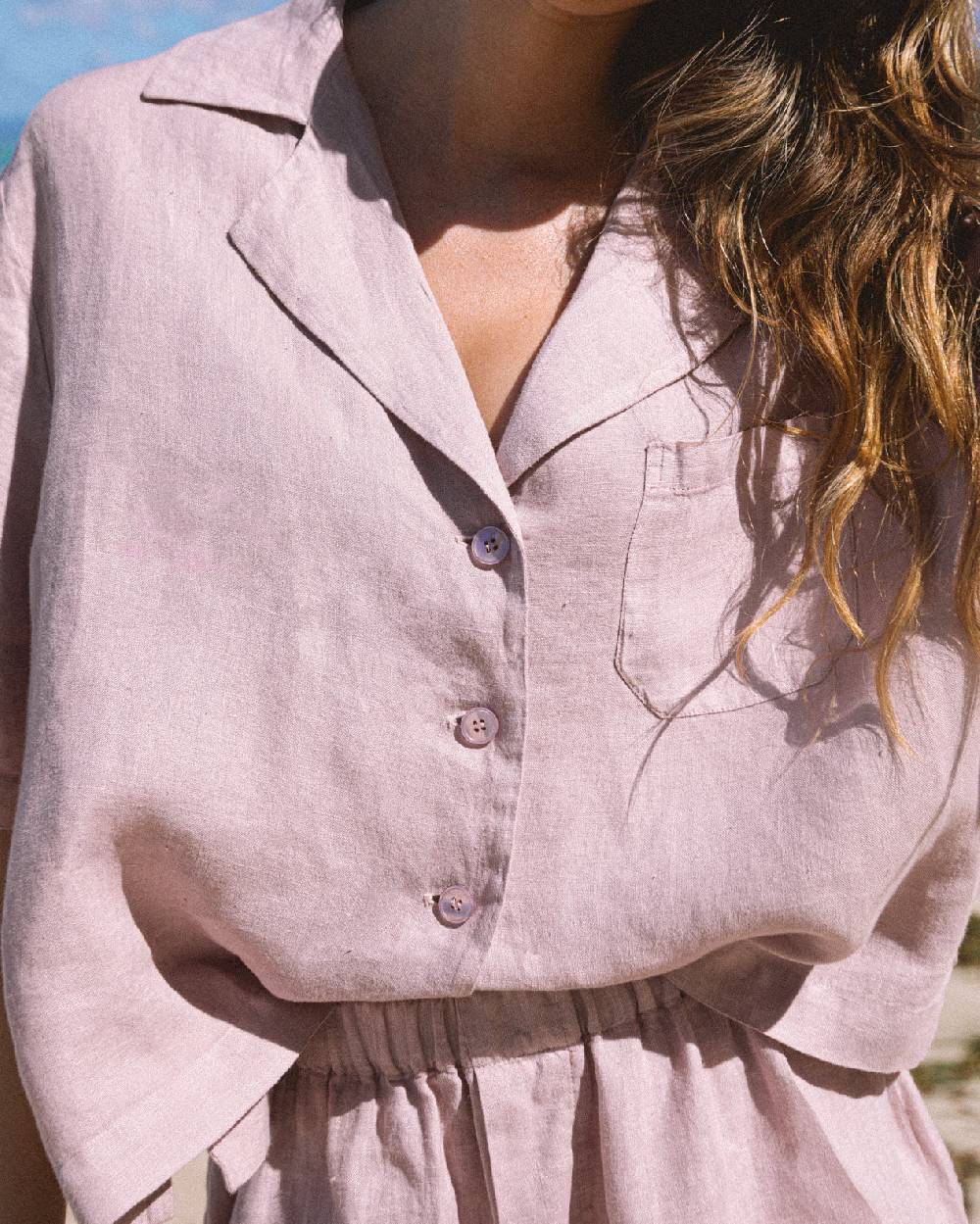 Manebí Linen Cumana Shirt - Iris Offerta