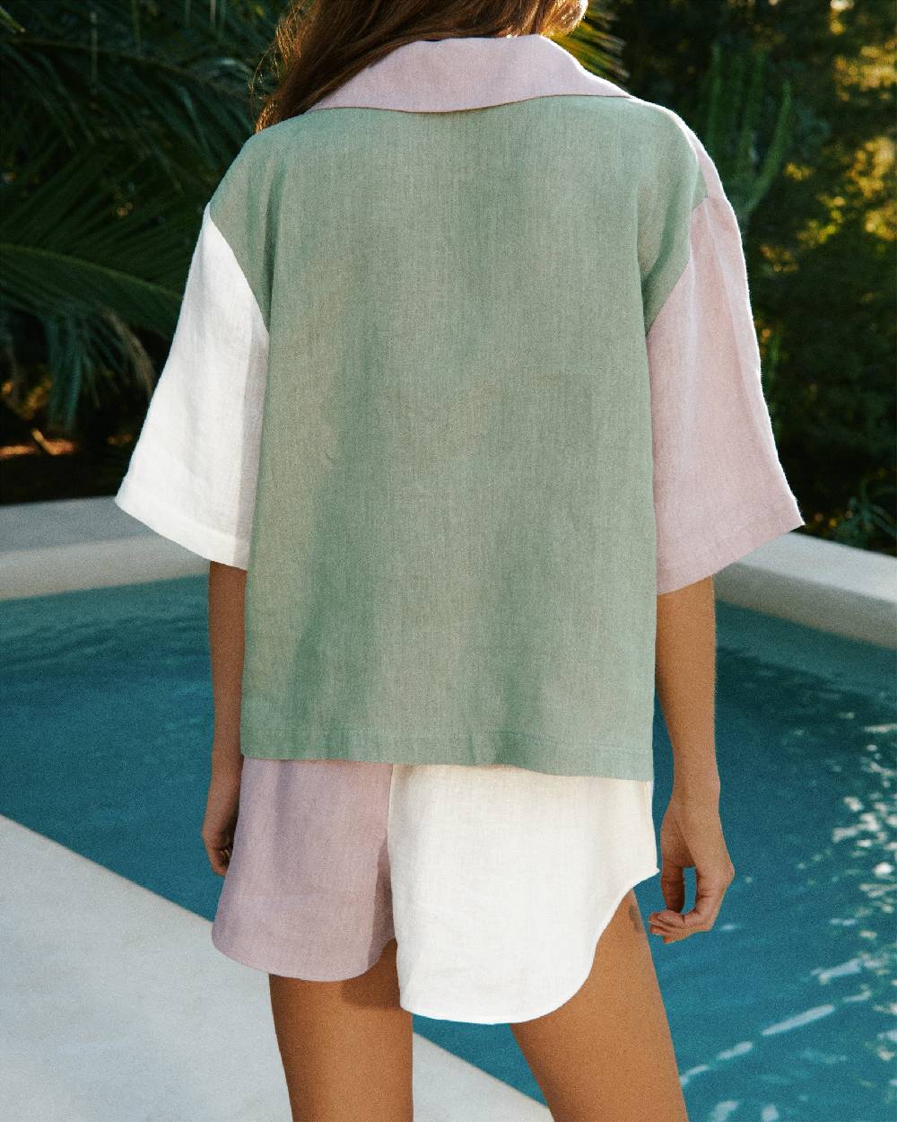 Manebí Linen Cumana Shirt - Iris, Eggnog \u0026 Mineral Green Economico