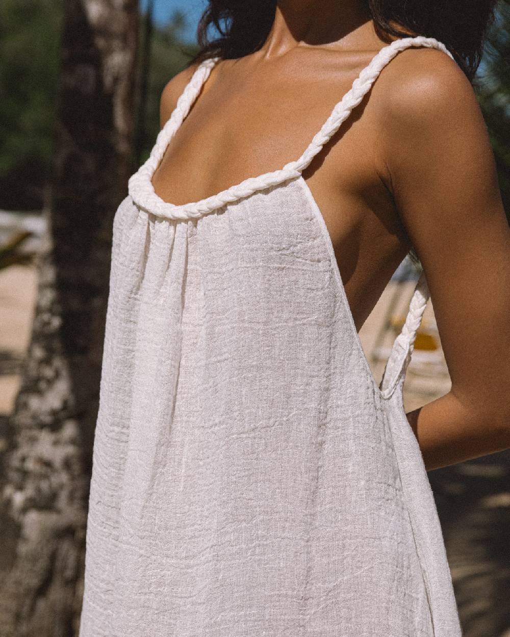 Manebí Linen Gauze Maracaibo Dress - White Nuova