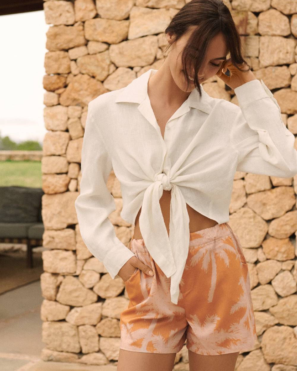 Manebí Linen Santos Shirt - Eggnog In Linea