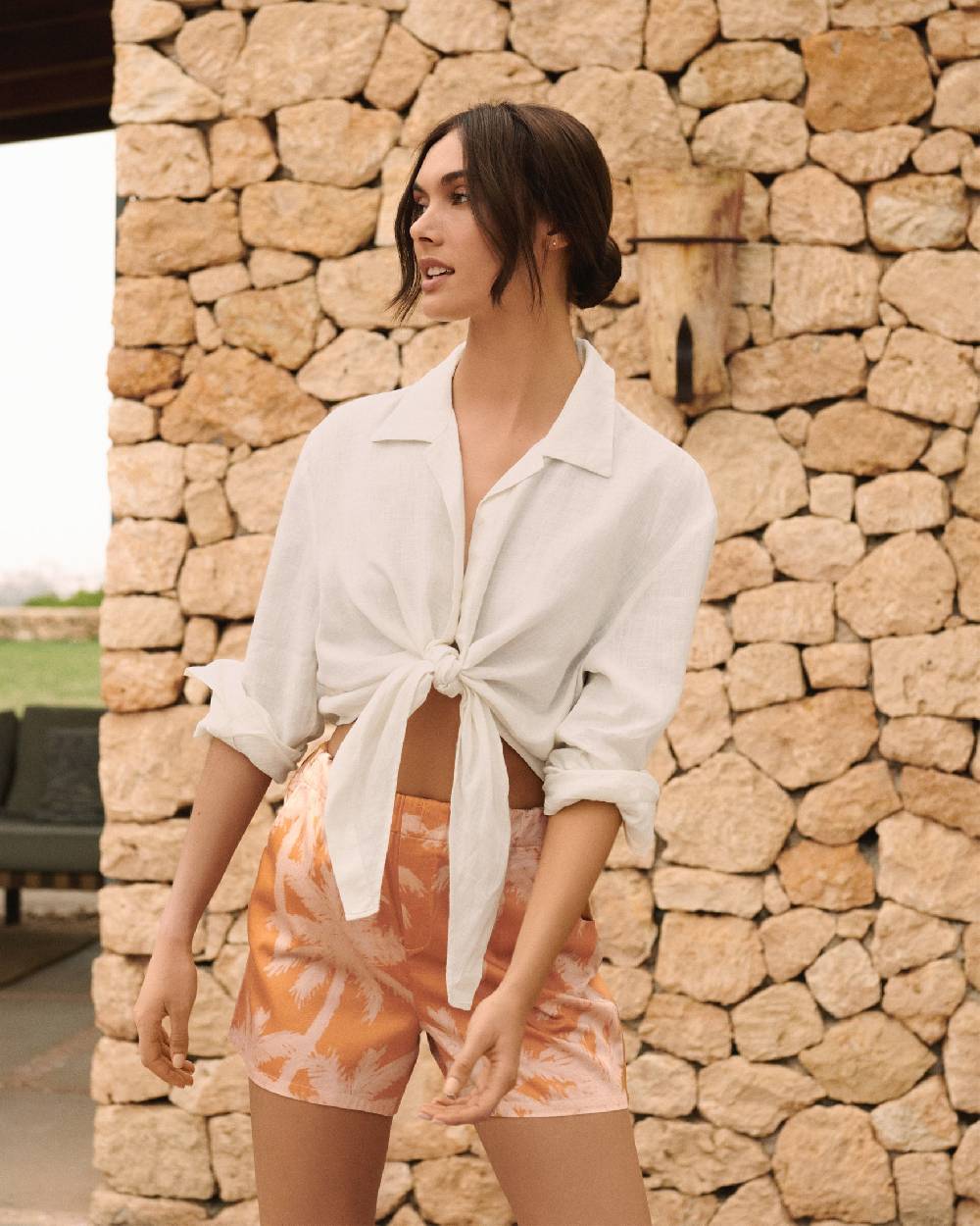 Manebí Linen Santos Shirt - Eggnog In Linea