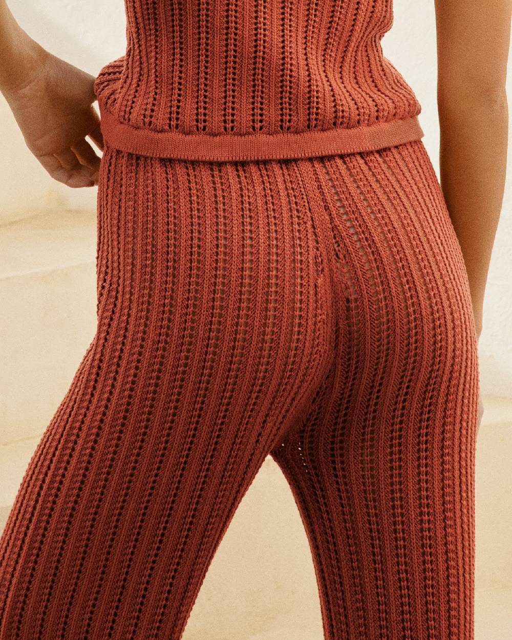 Manebí Cotton Crochet|Lipari Trousers - Rust Qualità