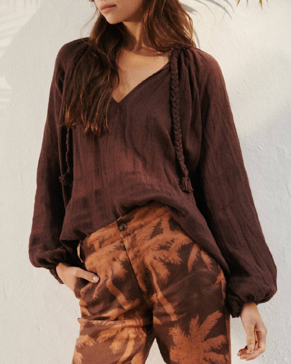 Manebí Linen Gauze Mykonos Shirt - Cocoa Pezzi Unici