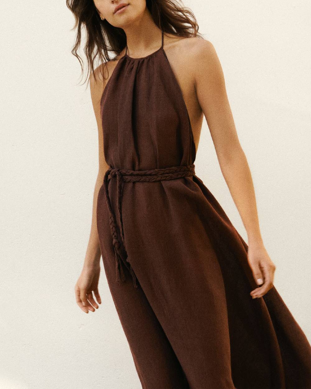 Manebí Linen Gauze Tulum Dress - Cocoa Soddisfazione Garantita