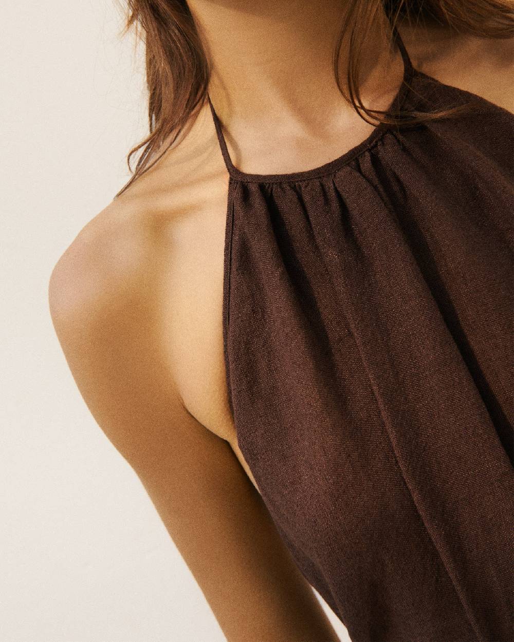 Manebí Linen Gauze Tulum Dress - Cocoa Soddisfazione Garantita