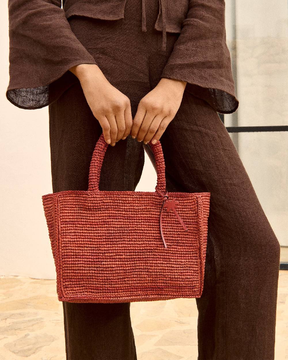 Manebí Raffia Sunset Bag Small - Rust Presa