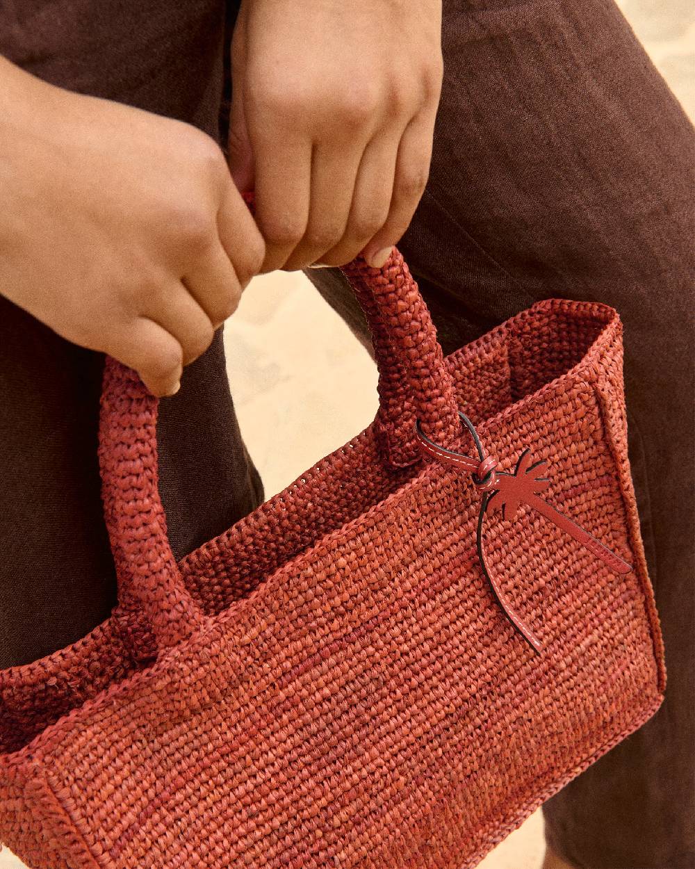 Manebí Raffia Sunset Bag Small - Rust Presa