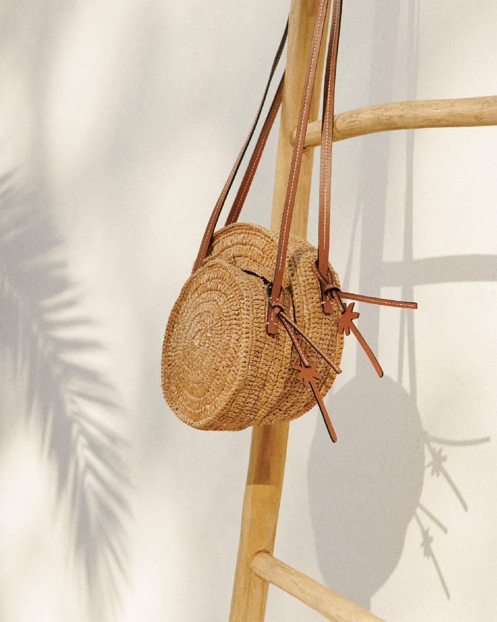 Manebí Raffia \u0026 Leather|Tamburine Bag Mini - Tan \u0026 Brown Outlet