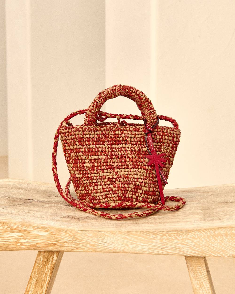 Manebí Raffia Summer Bag Mini - Rust Tan Mélange Saldi Di Fabbrica